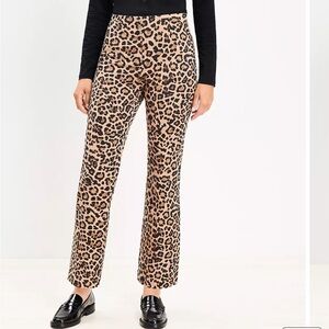 LOFT Leopard Print Straight Leg Pants